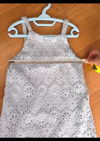 8 Yaş Beden gri Renk Zara dantel çocuk elbise (özel gün)