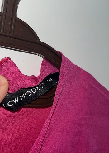 38 Beden pembe Renk LCW Modest Uzun Pembe Elbise