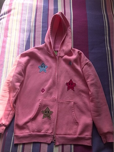 Pembe Arcade Kapüşonlu Hırka