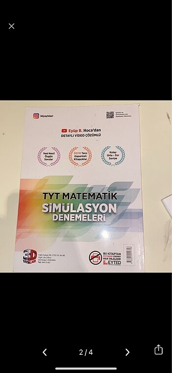  3D yayınları TYT matematik denemesi