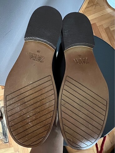 36 Beden siyah Renk Zara deri loafer terlik