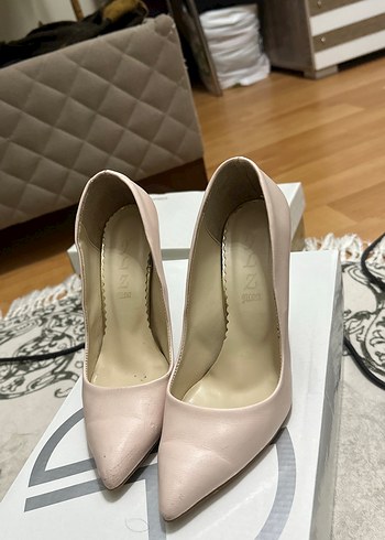 Bej Topuklu Stiletto Kadın Ayakkabı