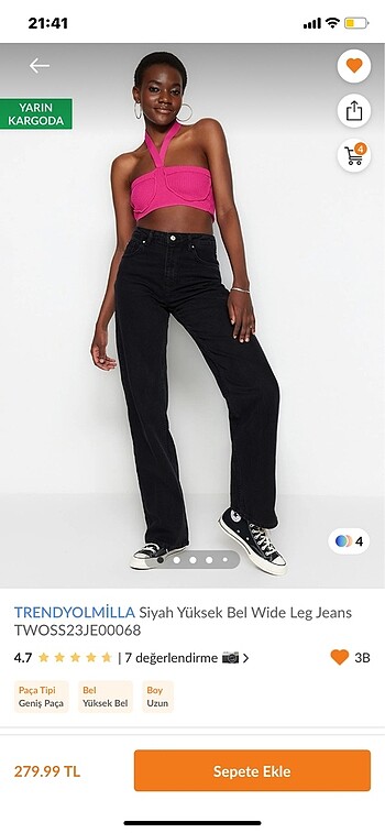 Wide leg düz kesim pantalon