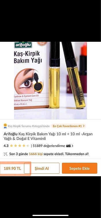 Beden Arifoğlu Kaş Kirpik Serumu
