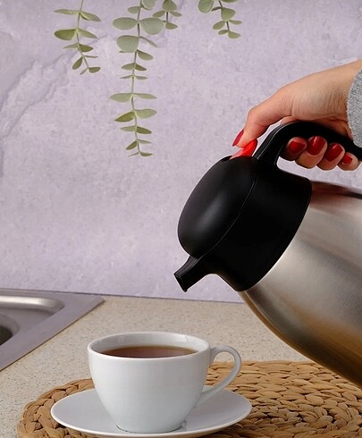Beden siyah Renk Çelik termos 2 litre