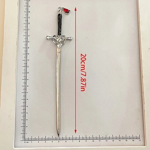 Beden Çin stili kılıç topuz iğnesi gümüş renk
