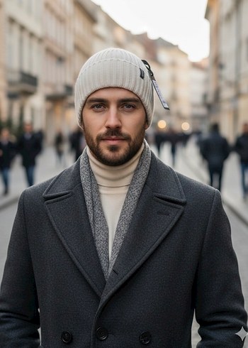 Mudo Koleksiyon Beyaz Örgü Yün Bere - Görsel 2