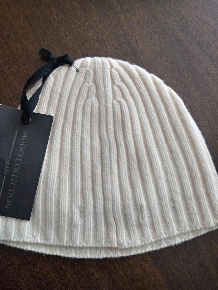 Mudo Koleksiyon Beyaz Örgü Yün Bere - Görsel 4