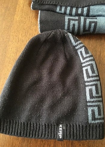 Desenli Uzun Modern Erkek Bere ve Atkı Takımı - Görsel 6