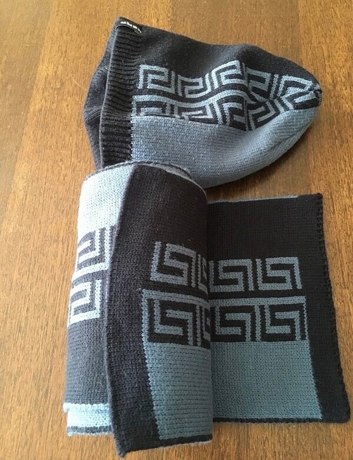 Desenli Uzun Modern Erkek Bere ve Atkı Takımı - Görsel 4