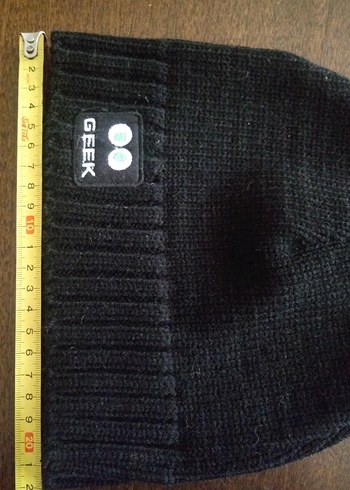 Siyah Örgü Yün Bere GEEK - Görsel 7