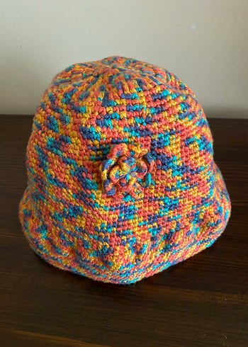 Renkli El Örgü Bohem Kadın Şapka - Görsel 4