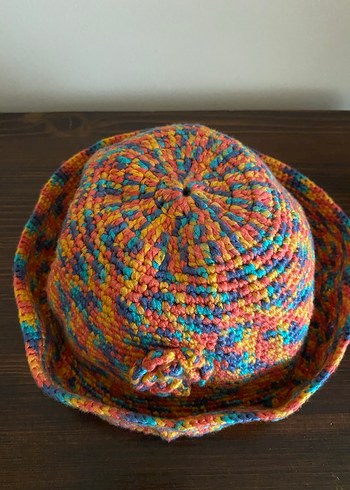 Renkli El Örgü Bohem Kadın Şapka - Görsel 3