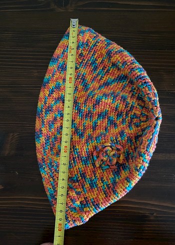 Renkli El Örgü Bohem Kadın Şapka - Görsel 7