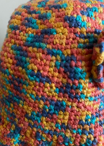 Renkli El Örgü Bohem Kadın Şapka - Görsel 5