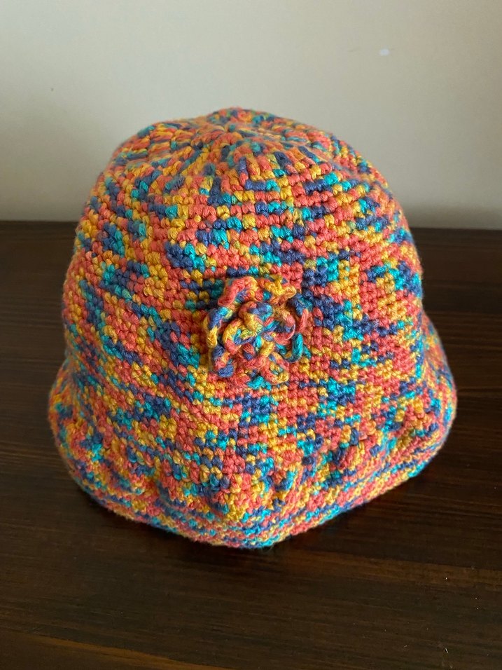 Renkli El Örgü Bohem Kadın Şapka - Görsel 4