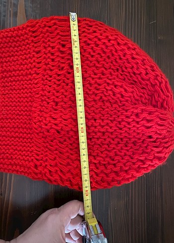 Kadın Kırmızı Örgü Bere - Görsel 3