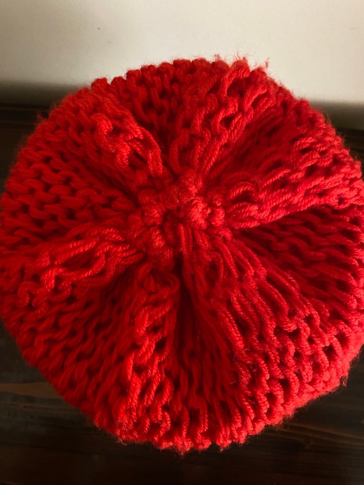 Kadın Kırmızı Örgü Bere - Görsel 4