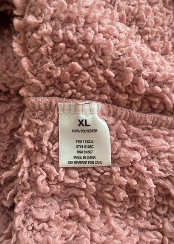 Pembe Peluş Detaylı Kadın Ofis Polar Kazak - Görsel 7