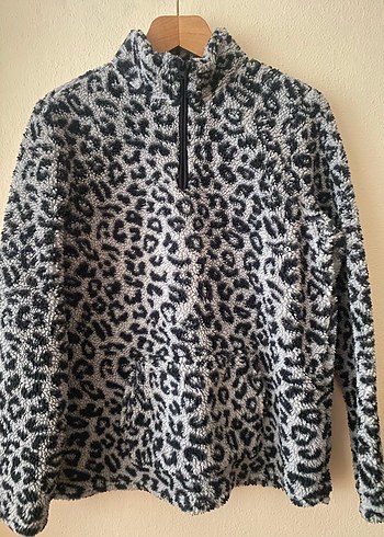 Kadın Gri Zebra Desenli Uzun Kollu Ofis Bluzu - Görsel 3