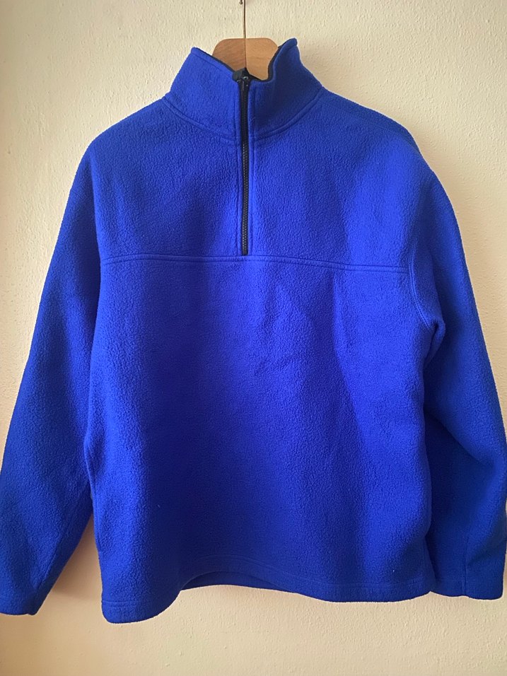 Mavi Yarım Fermuarlı Erkek Polar Sweatshirt - Görsel 3