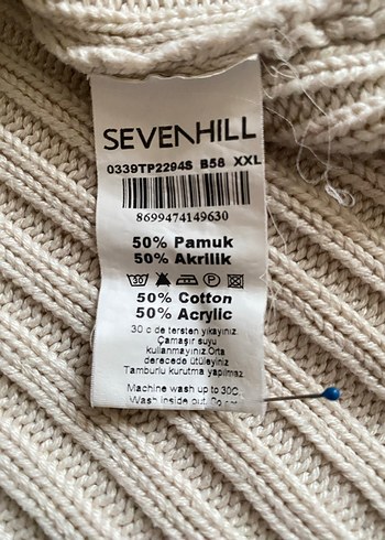 Bej V Yaka Örgü Kadın Kazak - Görsel 12