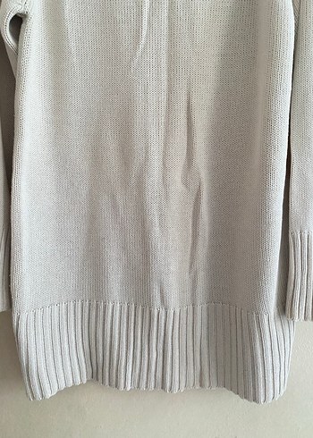 Bej V Yaka Örgü Kadın Kazak - Görsel 7