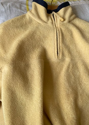 Sarı Yarım Fermuarlı Erkek Polar Sweatshirt - Görsel 2