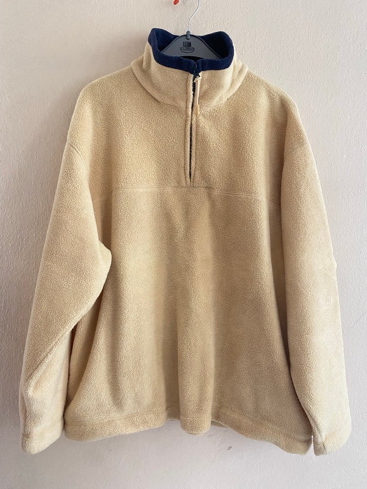 Sarı Yarım Fermuarlı Erkek Polar Sweatshirt - Görsel 3