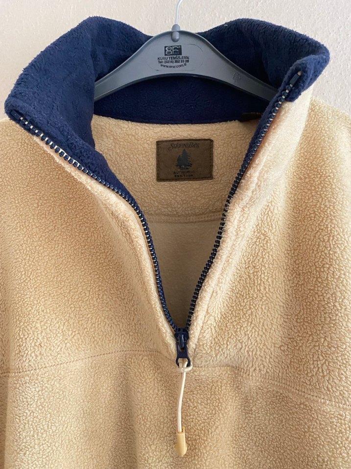 Sarı Yarım Fermuarlı Erkek Polar Sweatshirt - Görsel 4