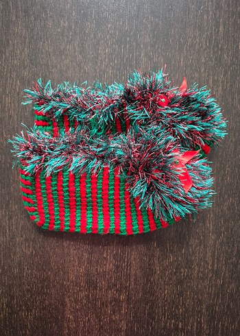 Renkli Örgü Kız Çocuk Ev Terliği  adet fiyatıdır... - Görsel 5