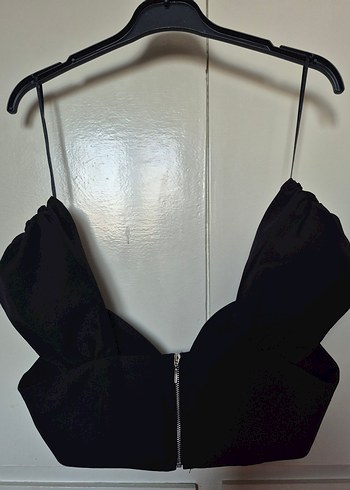 Siyah Drapeli Straplez Midi Bustiyer - Görsel 2