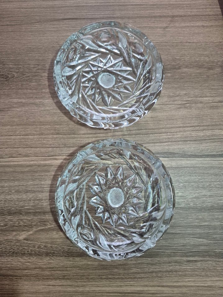 Soyut desenli cam kristal kül tablası - Görsel 2