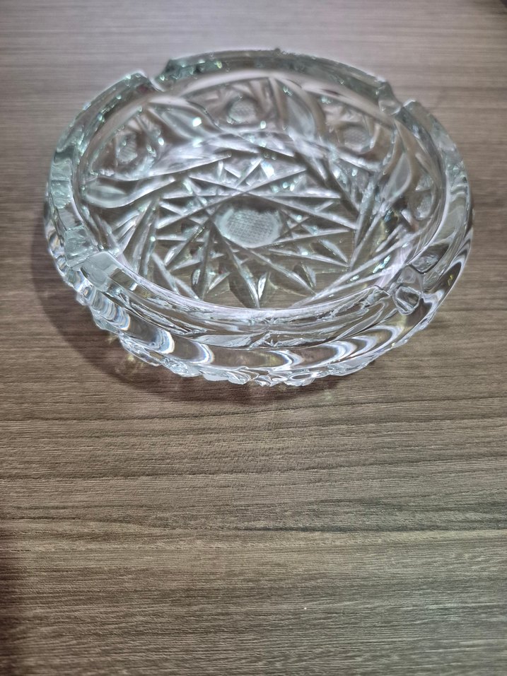 Soyut desenli cam kristal kül tablası - Görsel 3