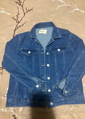 Düğmeli Mavi Kadın Denim Ceket