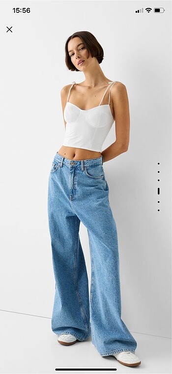 m Beden beyaz Renk Askılı Crop Top