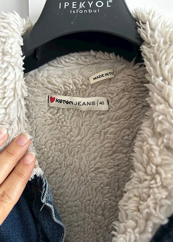 Gevşek Kesim Kürklü Kot Ceket - Görsel 2