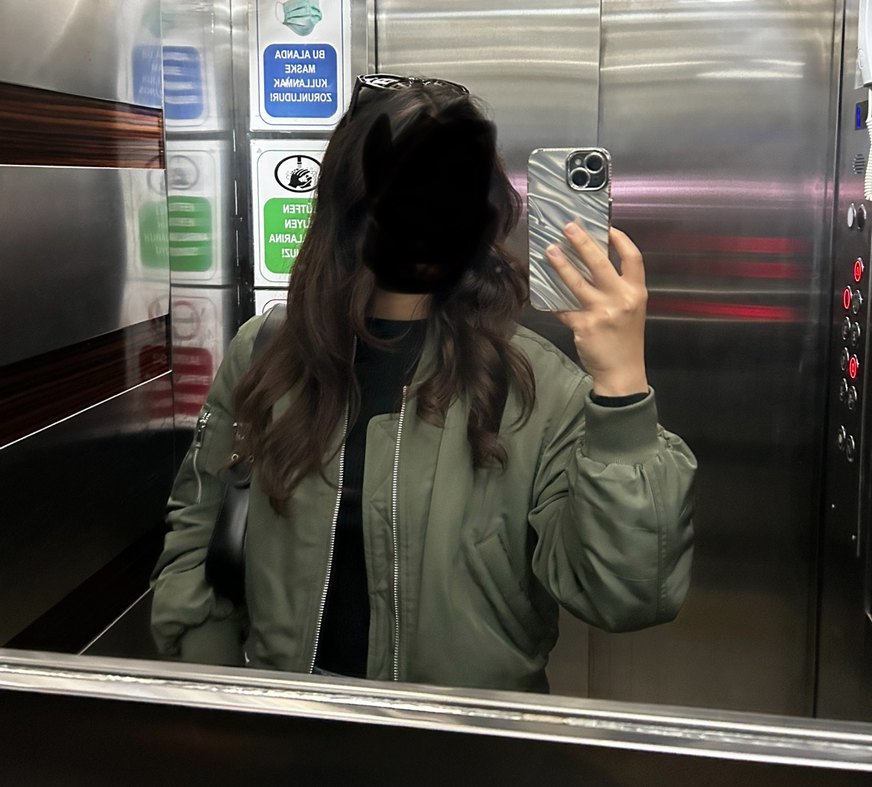 Kadın Haki Fermuarlı kolej ceket - Görsel 4