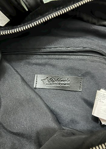 Siyah Nakışlı Süet Punk Sırt Çantası - Görsel 3