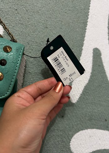 Suni Deri Turkuaz Zincir Askılı Çanta - Görsel 2