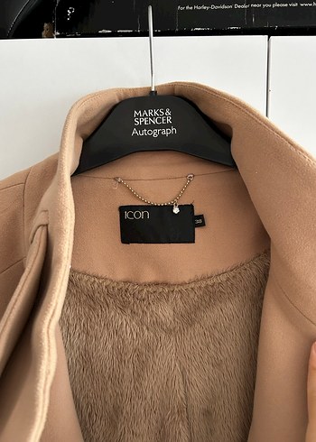 Bej Süet Kadın Midi Kaban - Görsel 2