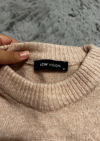 Açık pembe Kadın Yün Örgü Salaş Kazak - Görsel 2