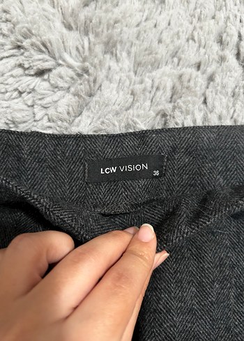 Gri Yün Mini Etek - Görsel 2