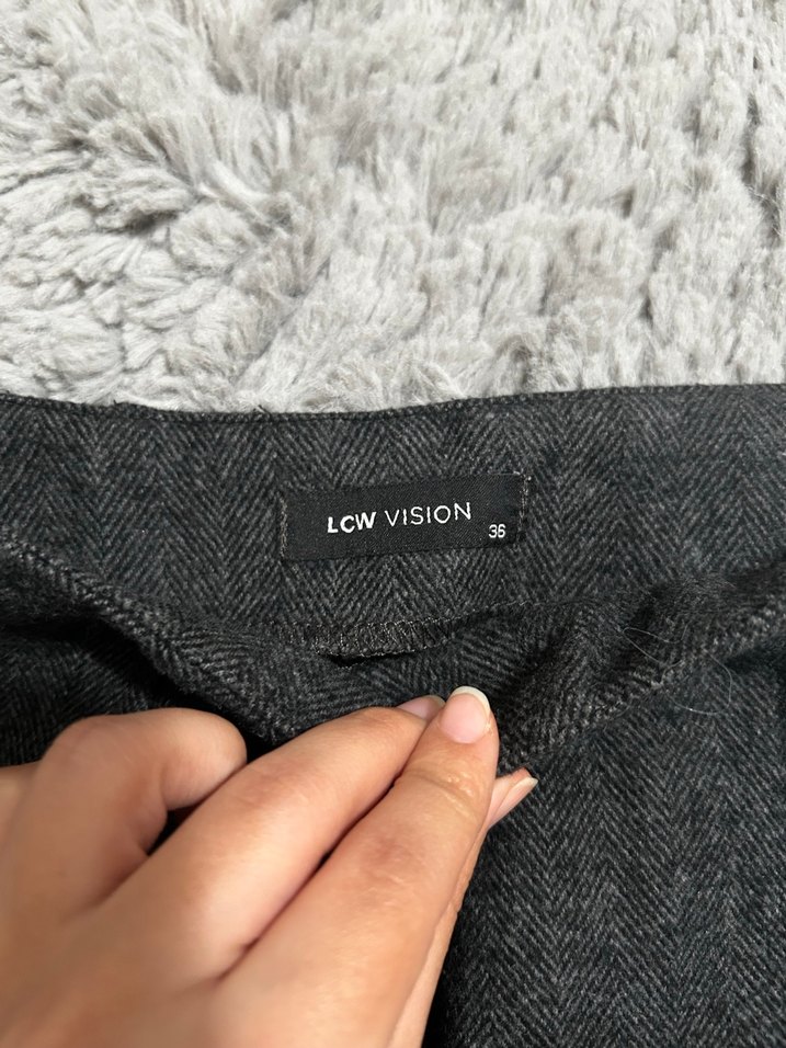 Gri Yün Mini Etek - Görsel 2