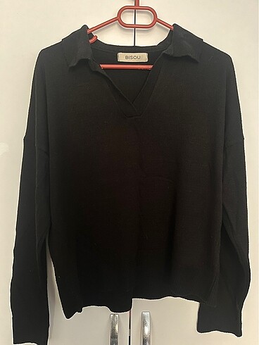 Siyah V yaka kazak - Görsel 2