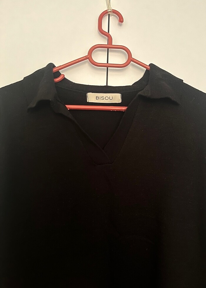 Siyah V yaka kazak - Görsel 3