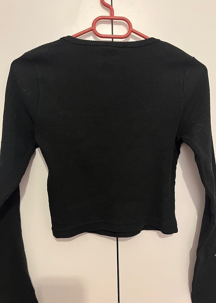 Siyah kare yaka bluz - Görsel 3