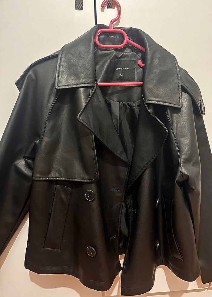 Siyah deri ceket - Görsel 2