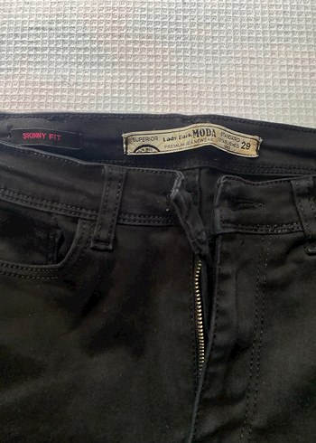 Diğer Siyah Kadın Normal Boy Dar Kesim Denim Pantolon