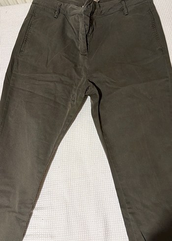 Diğer Haki Slim Fit Keten Pantolon